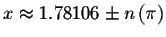 $x\approx 1.78106\pm n\left( \pi
\right) $