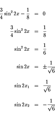 \begin{displaymath}\begin{array}{rclll}
&& \\
\displaystyle \displaystyle \frac...
... &=&-\displaystyle \frac{1}{\sqrt{6}} \\
&& \\
&&
\end{array}\end{displaymath}