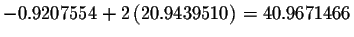 $-0.9207554+2\left( 20.9439510\right) =40.9671466$