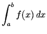 $\displaystyle \int_a^b f(x)\,dx $